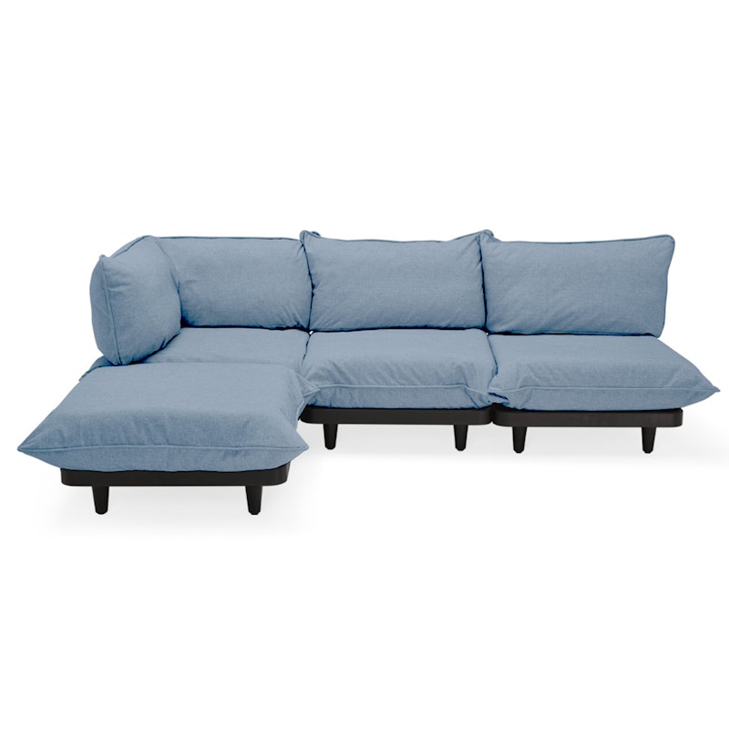 Paletti Modulsofa 3-Sitzer mit Sonnenliege, Storm Blue