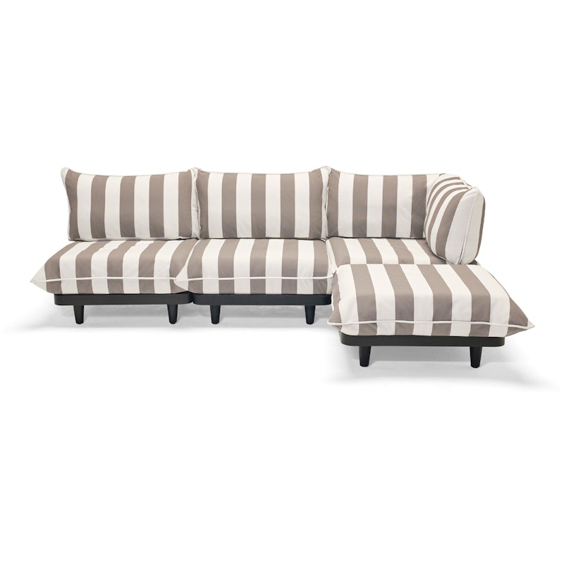 Paletti Modulsofa 3-Sitzer Mit Sonnenliege, Stripe Cacao (Right)