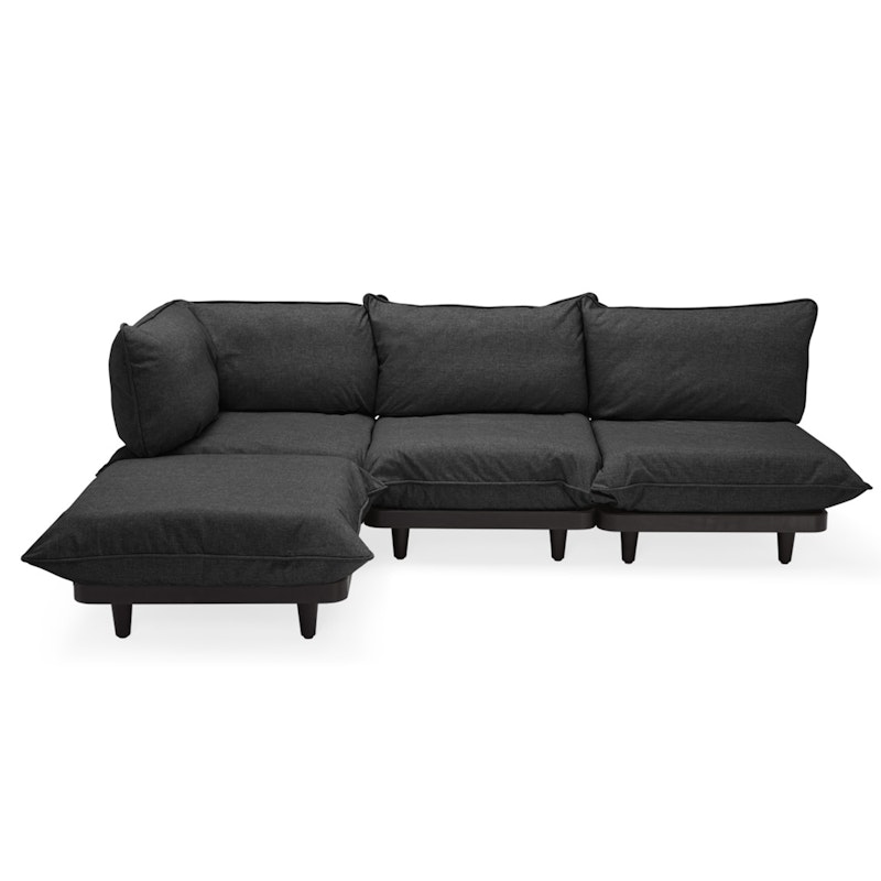 Paletti Modulsofa 3-Sitzer mit Sonnenliege, Thunder Grey