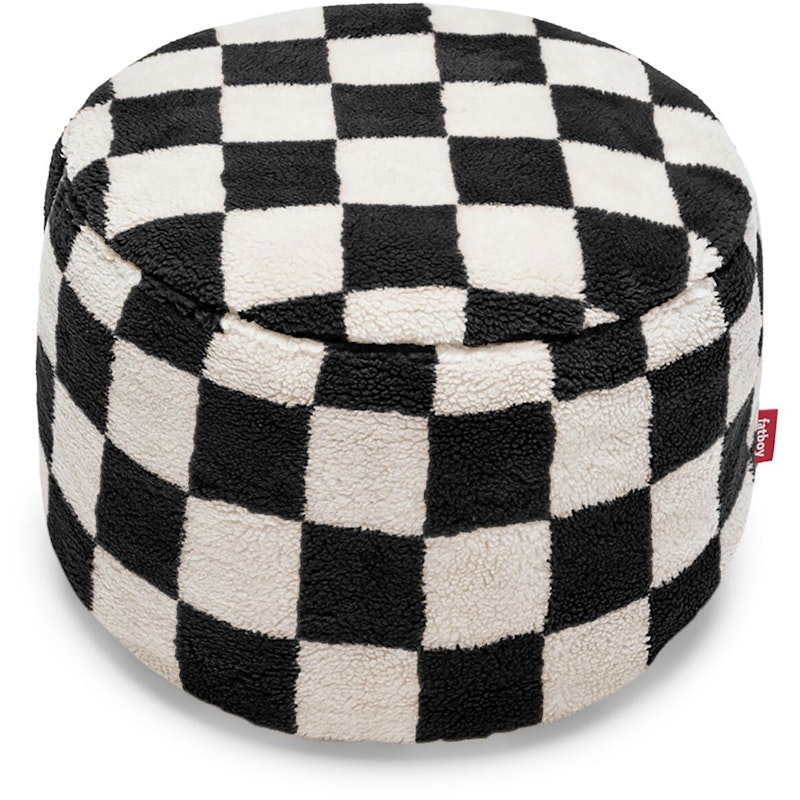 Point Teddy Chess Pouf, Schwarz / Ecru