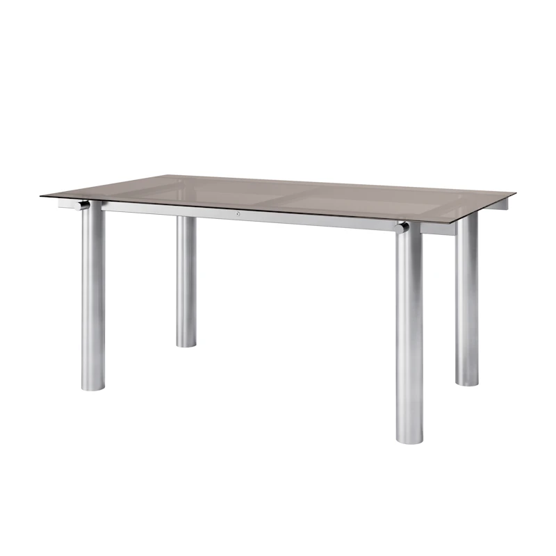 Atura Esstisch 160x90 cm, Edelstahl / Tinded Glass