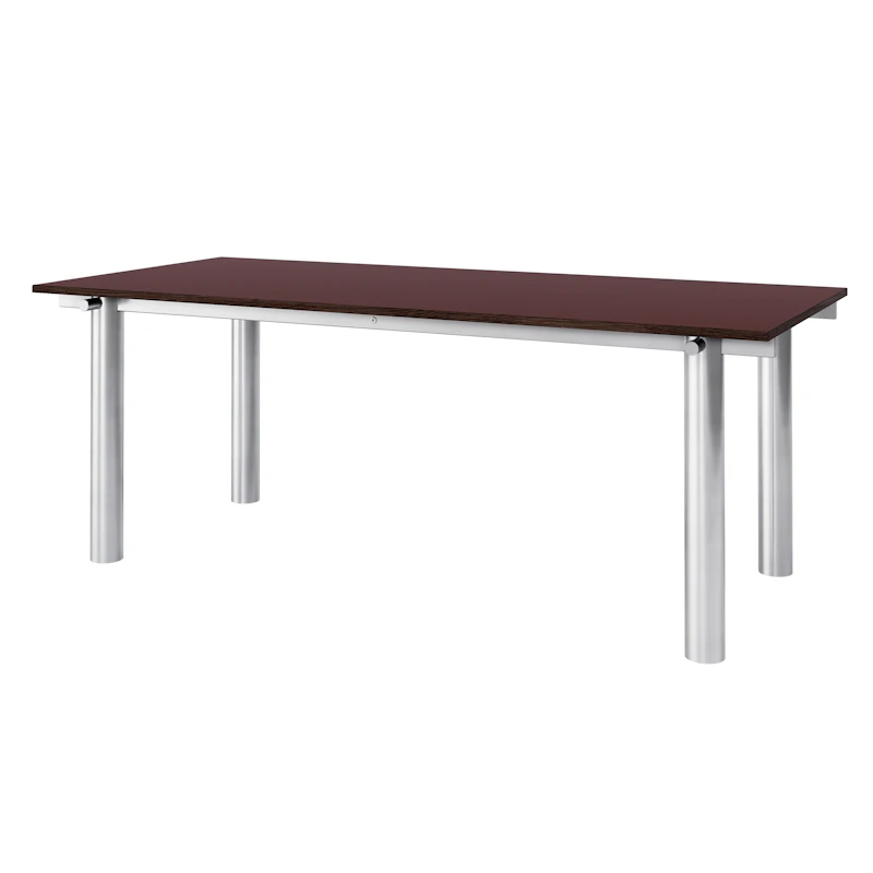 Atura Esstisch 200x90 cm, Edelstahl / Burgundy
