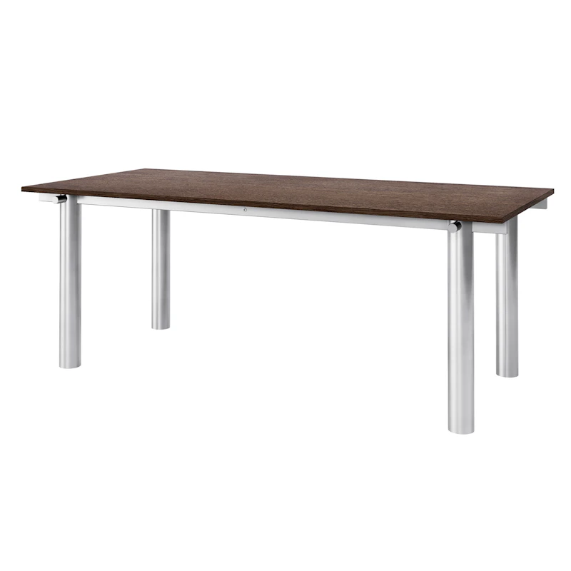 Atura Esstisch 200x90 cm, Edelstahl / Dark Stained
