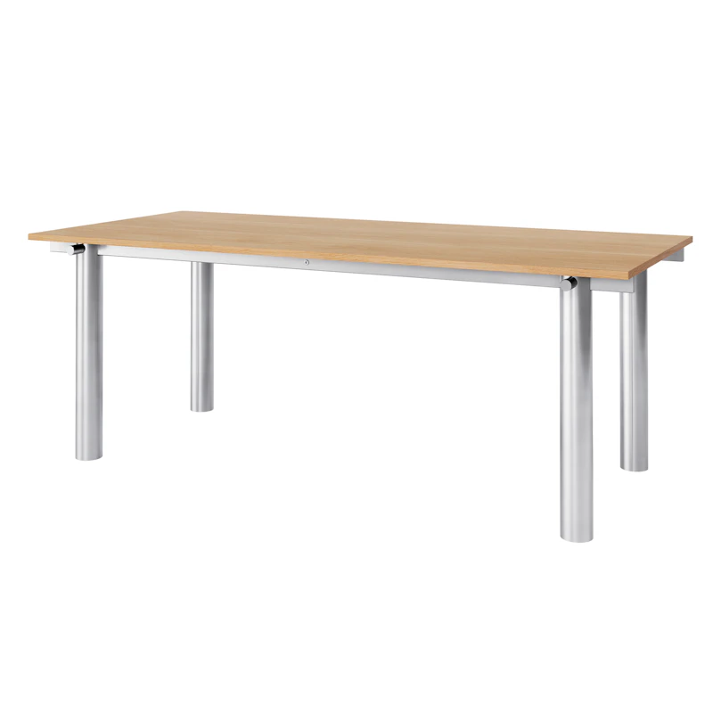 Atura Esstisch 200x90 cm, Edelstahl / Eiche Natur