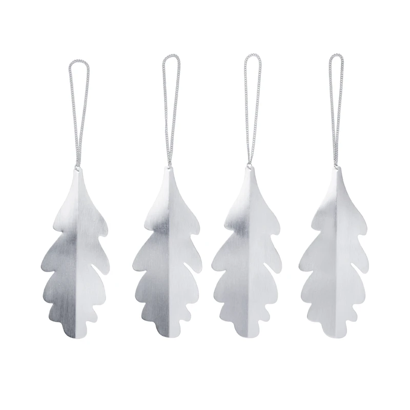 Christbaumschmuck Eichenblatt, Silber