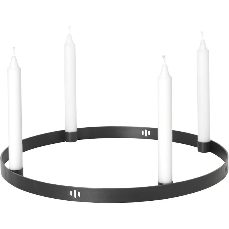 Circle Candle Holder Black Brass, Large