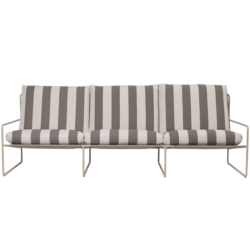 Desert Stripe Sofa Cashmere/Chocolate, 3-Sitzer