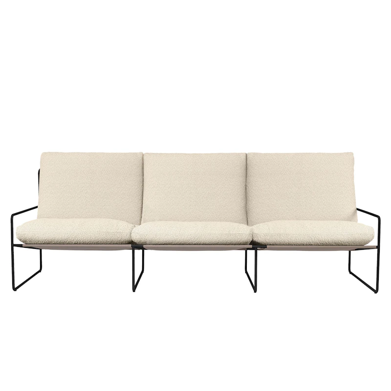 Desert 3-Sitzer-Sofa, Schwarz / Off-White Bouclé