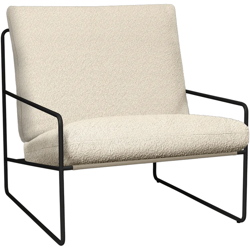 Desert Sessel, Schwarz / Off-white Bouclé