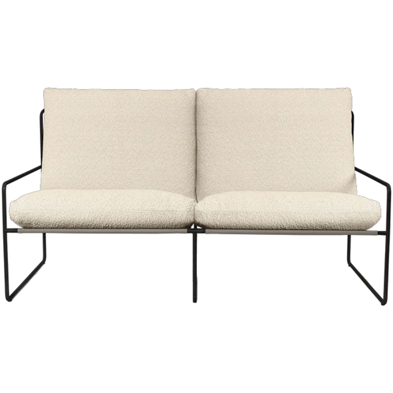 Desert 2-Sitzer-Sofa, Schwarz / Off-White Bouclé