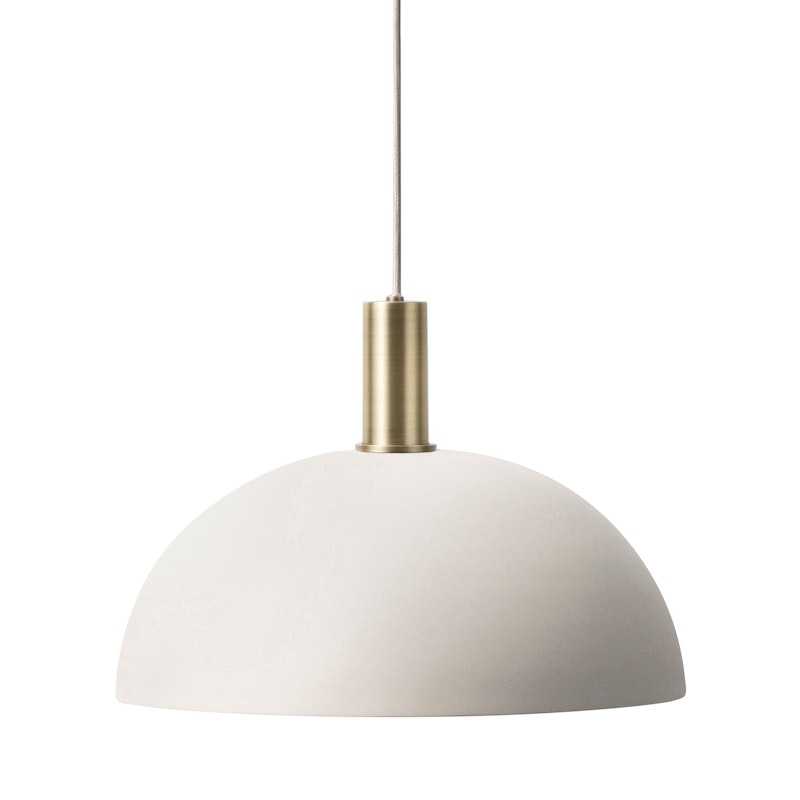 Dome Pendelleuchte Niedrig, Hellgrau/Messing