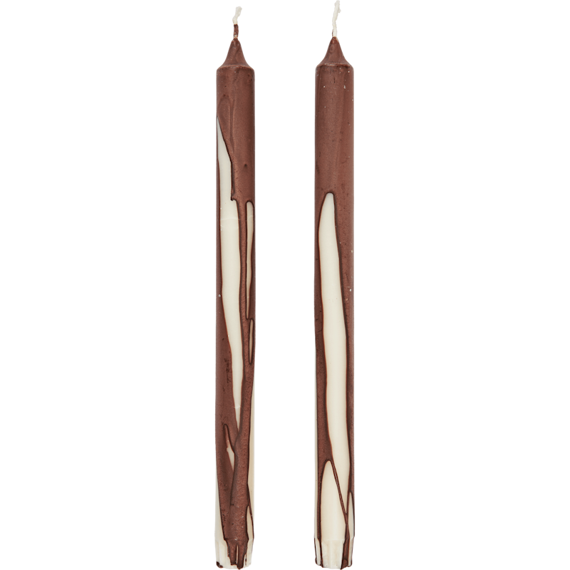 Dryp Kerzen 30 cm 2-er Set, Dark Chocolate