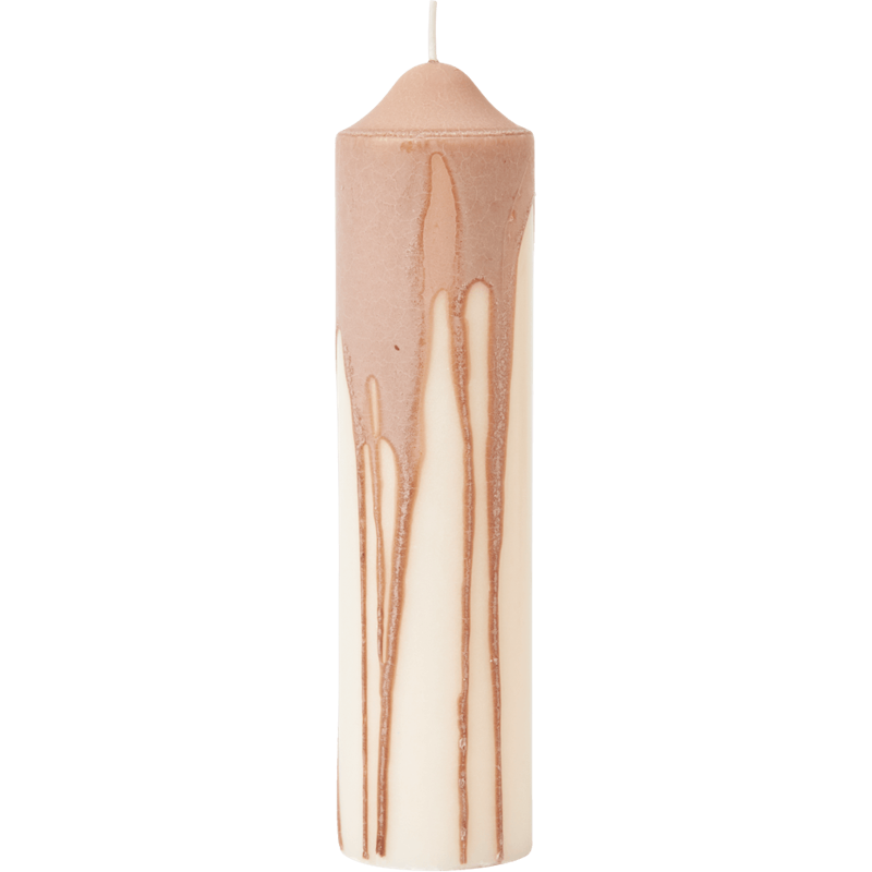 Dryp Stumpenkerze 20 cm, Beige