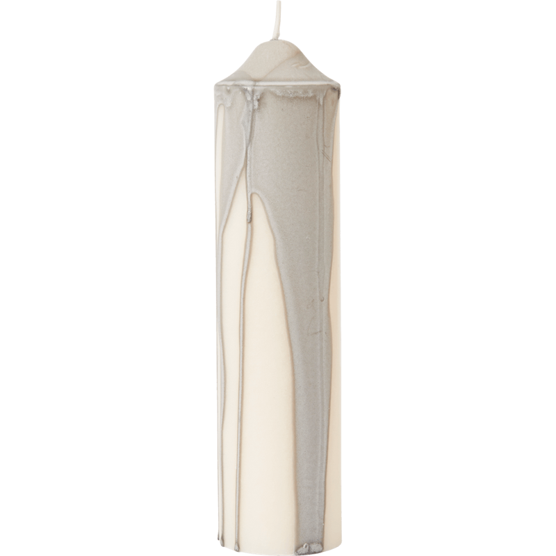 Dryp Stumpenkerze 20 cm, Warmes Grau