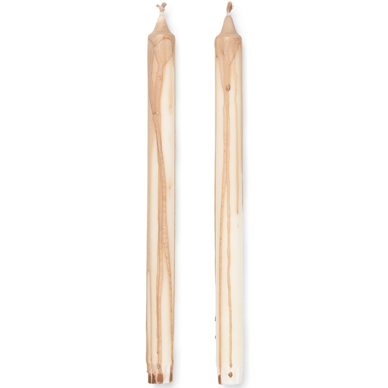 Dryp Kerzen 30 cm 2-er Set, Beige