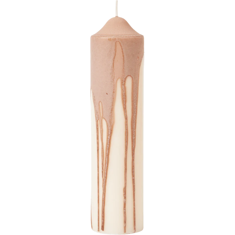 Dryp Stumpenkerze 20 cm, Beige