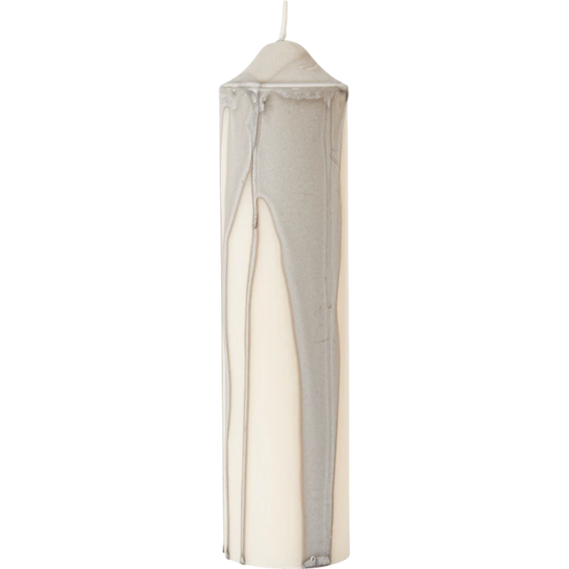 Dryp Stumpenkerze 20 cm, Warmes Grau