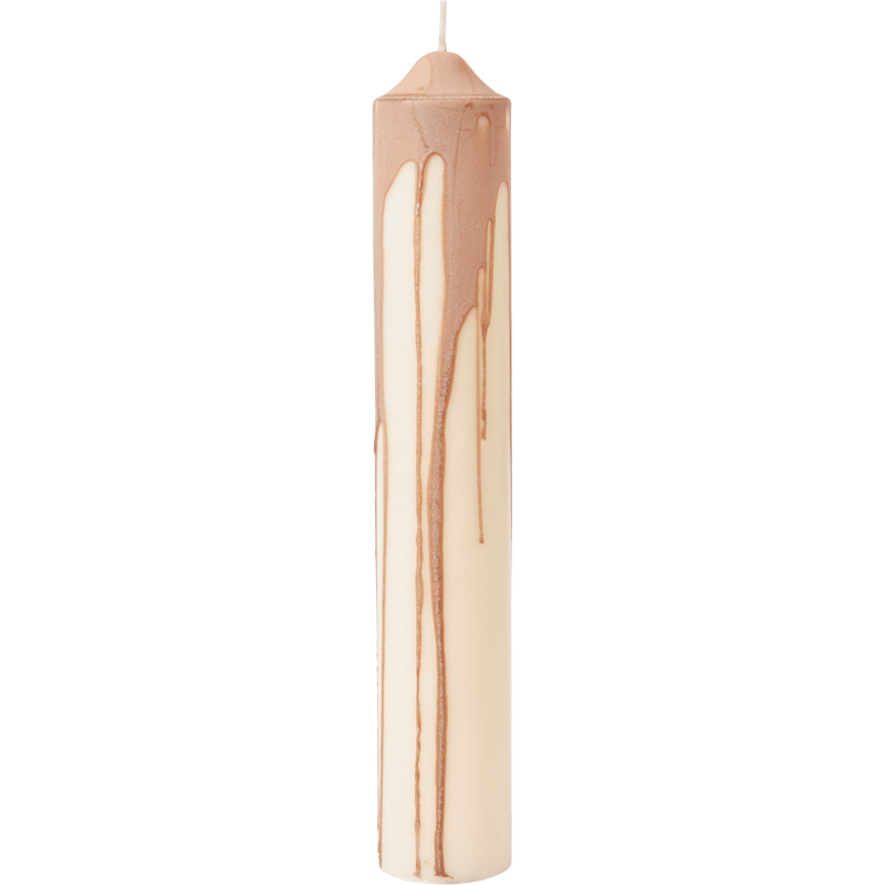Dryp Stumpenkerze 30 cm, Beige