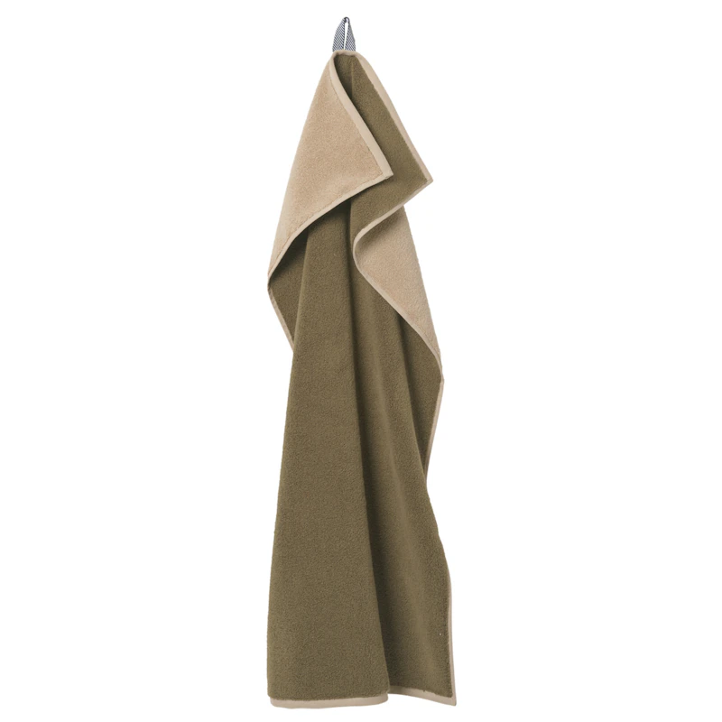 Ekko Hand Towel - Cashmere/Off-white Badetuch 50x100 cm Olive Cashmere