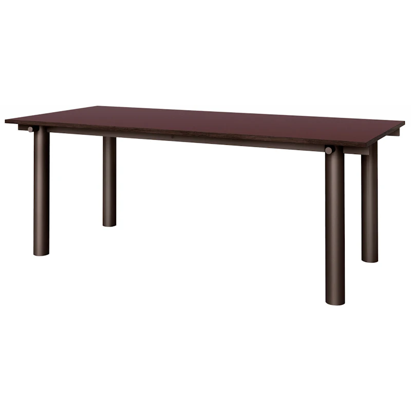 Atura Esstisch 90x200 cm, Dark Chocolate / Burgunderrot