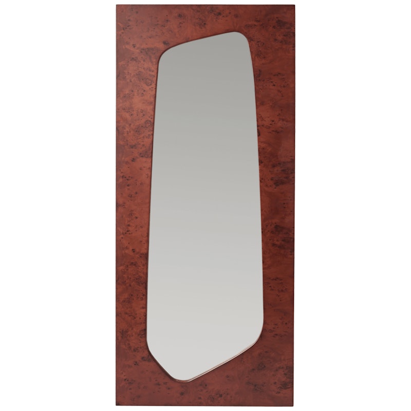 Folia Spiegel 55x135 cm, Dunkel gebeizt Maserknollenholz