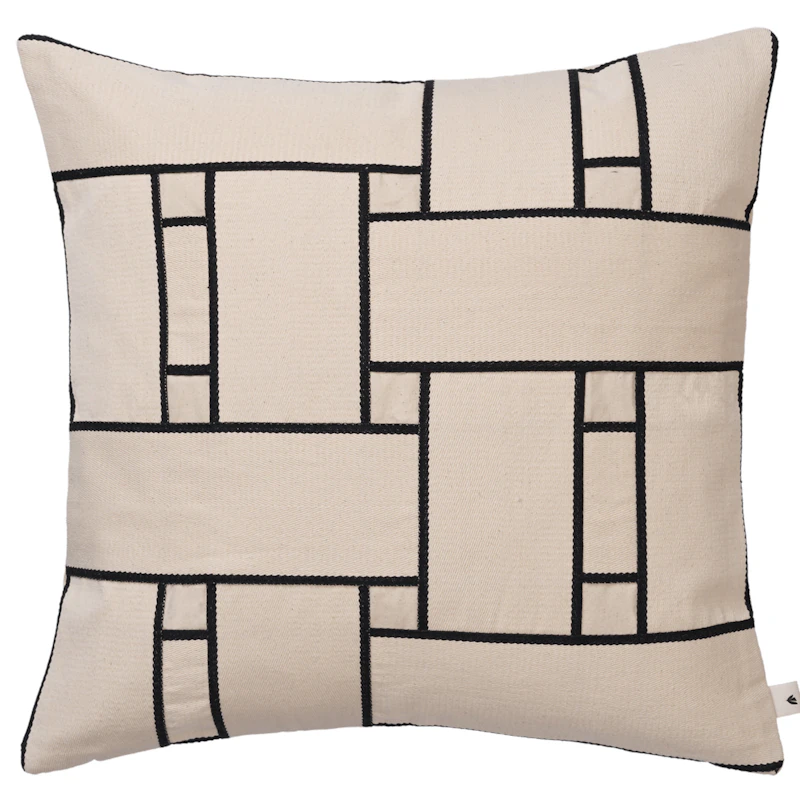 Lattice Offset Kissen 50x50 cm, Altweiß/Schwarz