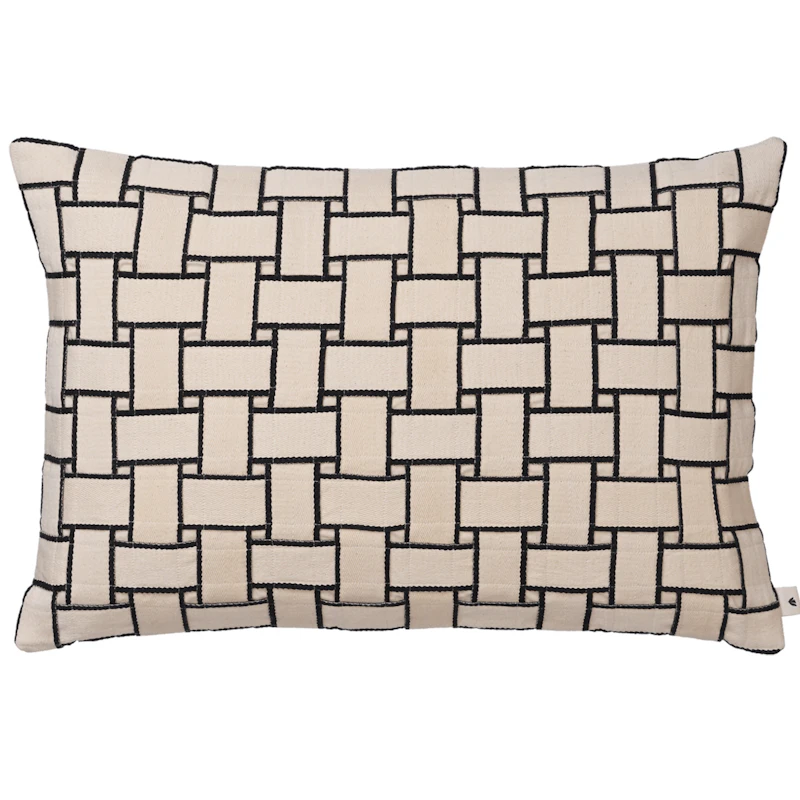Lattice Kissen 40x60 cm, Altweiß/Schwarz