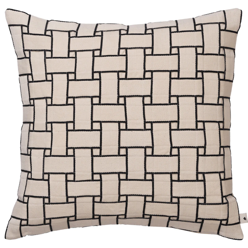 Lattice Kissenbezug 50x50 cm, Altweiß/Schwarz