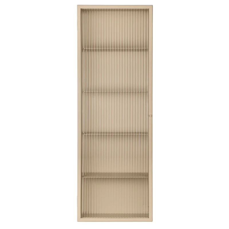 Haze Wandschrank Wellig Glas 35x100 cm, Cashmere