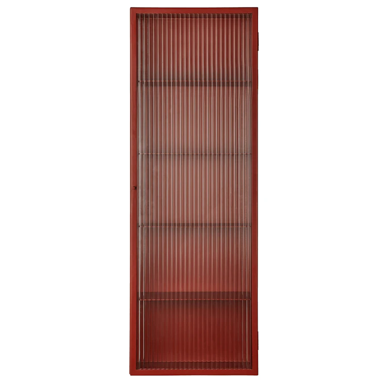 Haze Wandschrank Wellig Glas 35x100 cm, Oxide Red