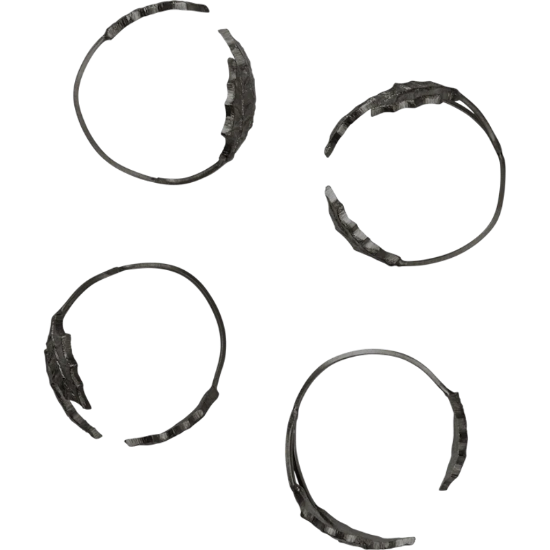 Holly Leaf Serviettenring 4-er Set, Schwarz Messing
