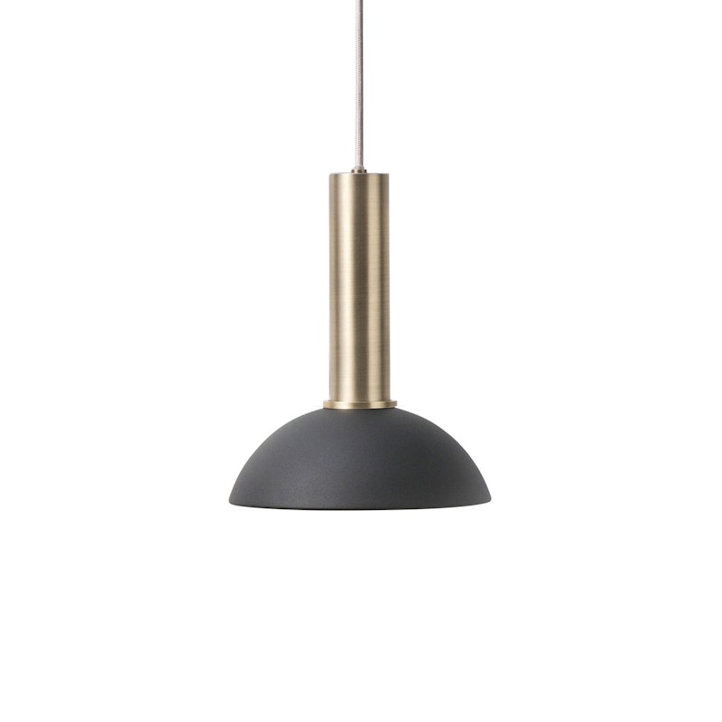 Hoop Pendelleuchte Hoch, Schwarz/Messing