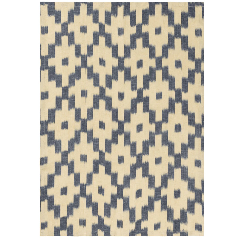 Ikat Geschirrtuch 50x70 cm, Ink Blue / Off-
