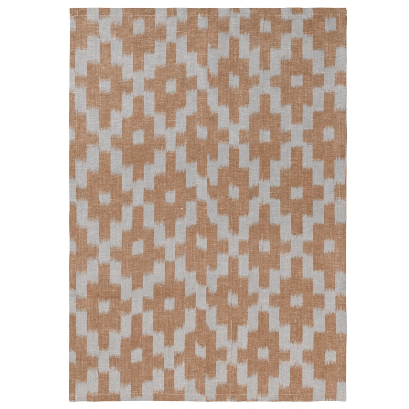 Ikat Geschirrtuch 50x70 cm, Mist Blue / Terracotta