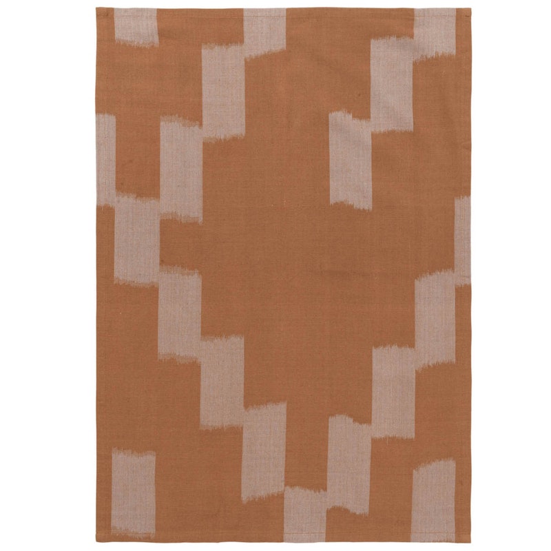 Ikat Geschirrtuch 50x70 cm, Mist Blue / Terracotta