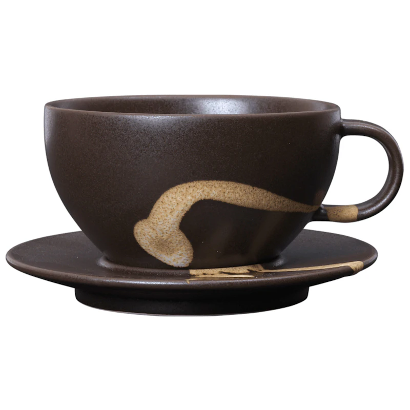 Koyo Teetasse Mit Untertasse, Dunkelbraun