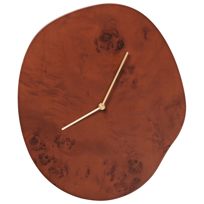 Melt Wanduhr, Dunkel gebeizt Maserknollenholz