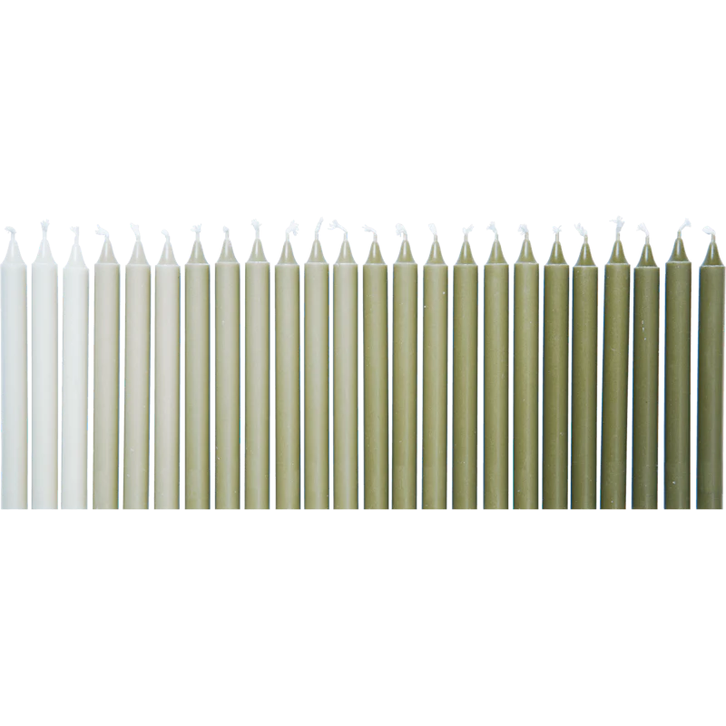 Ombre Kerze 24-er Set, Khaki