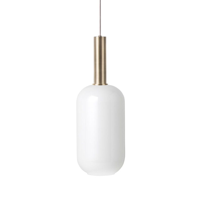 Opal Tall Pendelleuchte Hoch, Weiss/Messing