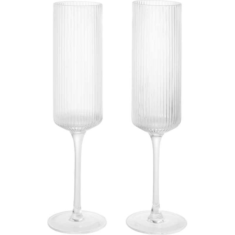 Ripple Champagnerglas 2-er Set, Transparent