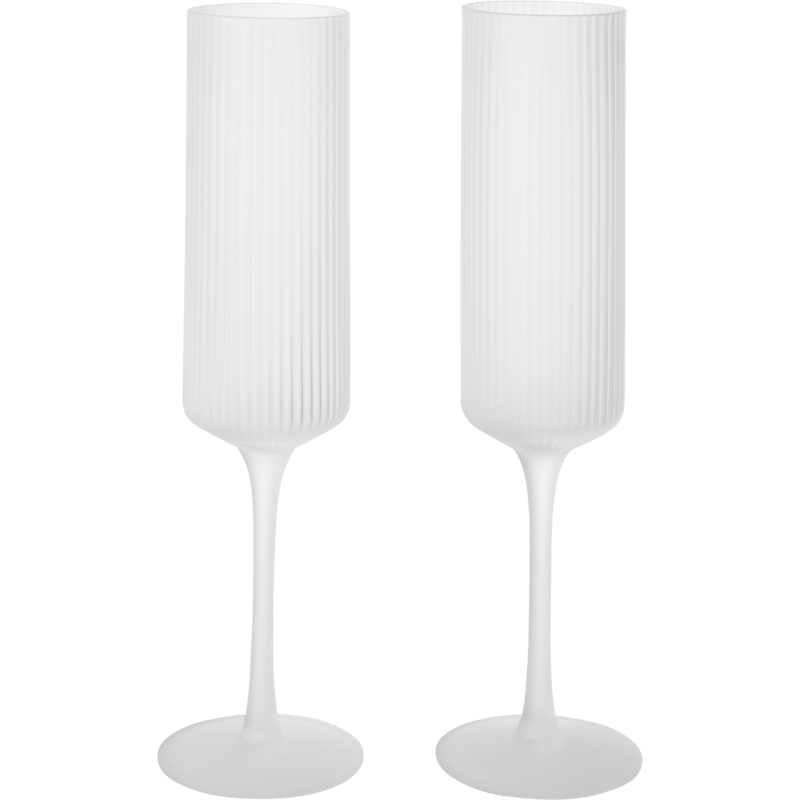 Ripple Champagnerglas 2-er Set, Frosted