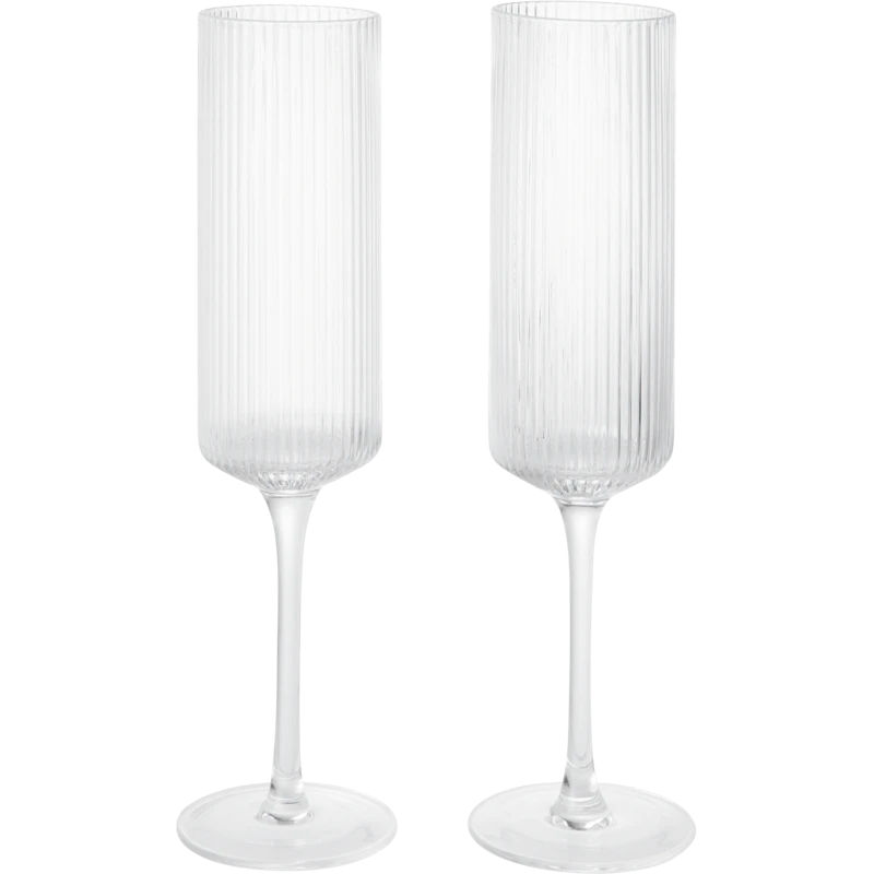 Ripple Champagnerglas 2-er Set, Transparent