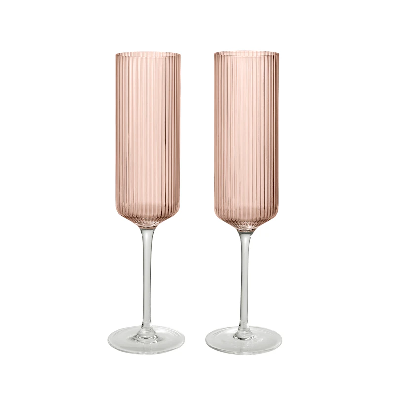 Ripple Champagnerglas 2-er Set, Blush