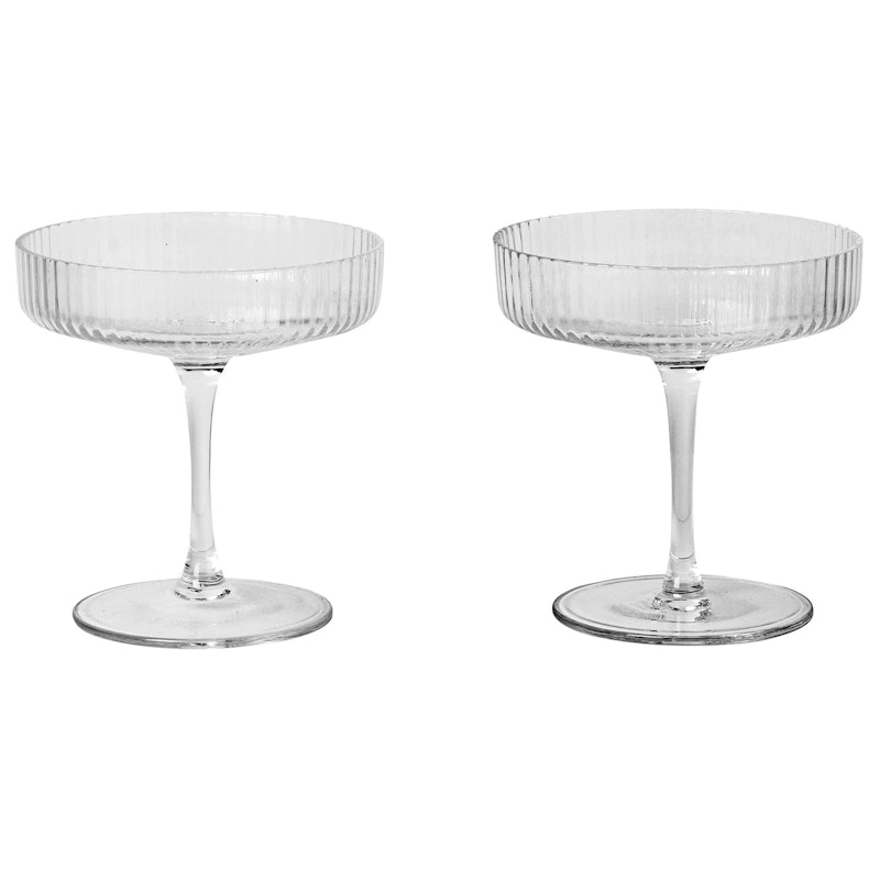 Ripple Champagnerschale 2-er Set, Transparent