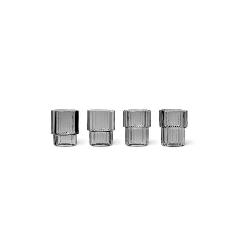 Ripple Glas Small 6 cl 4-er Set, Smoked Grey