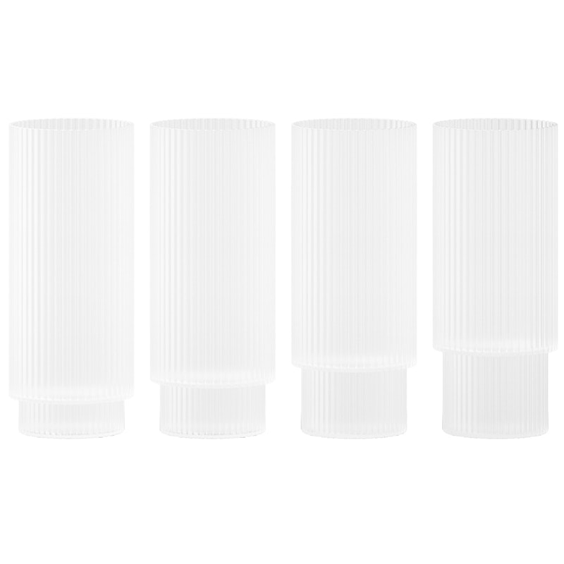 Ripple Longdrink-Glas 4-er Set, Frosted