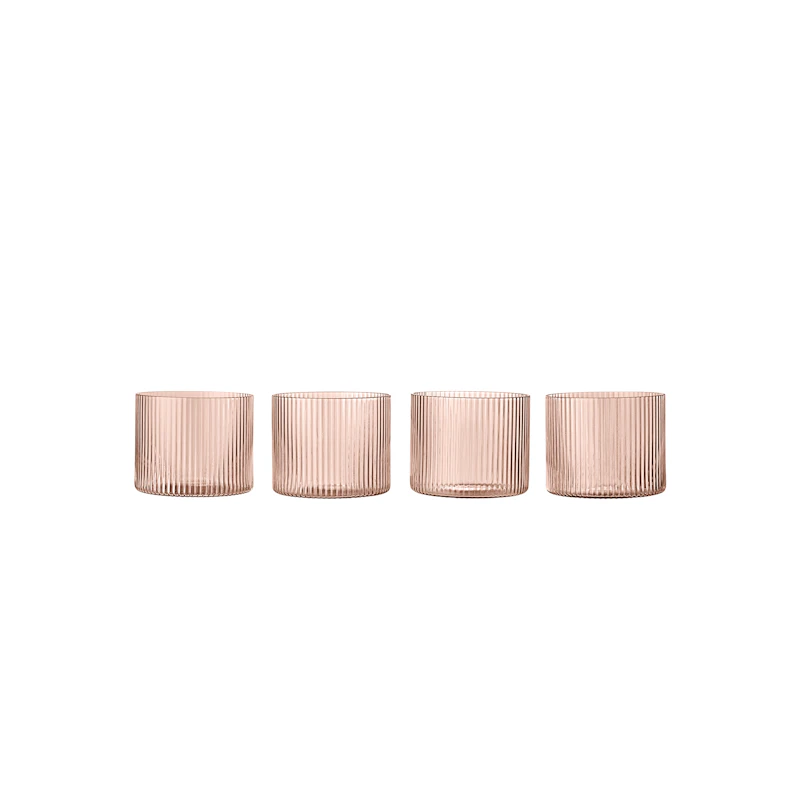 Ripple Glas Low 4-er Set, Blush