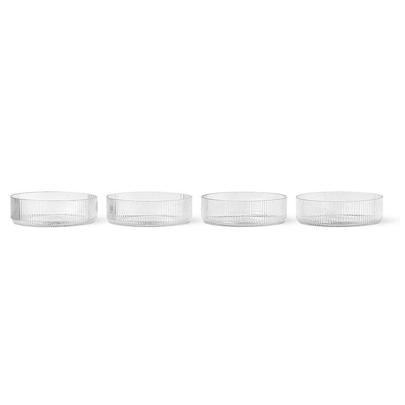 Ripple Servierschale 4 Teile, Transparent