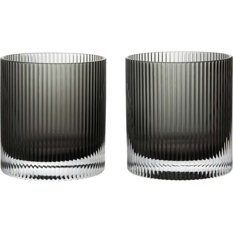 Ripple Becher 2-er Set, Smoked Grey