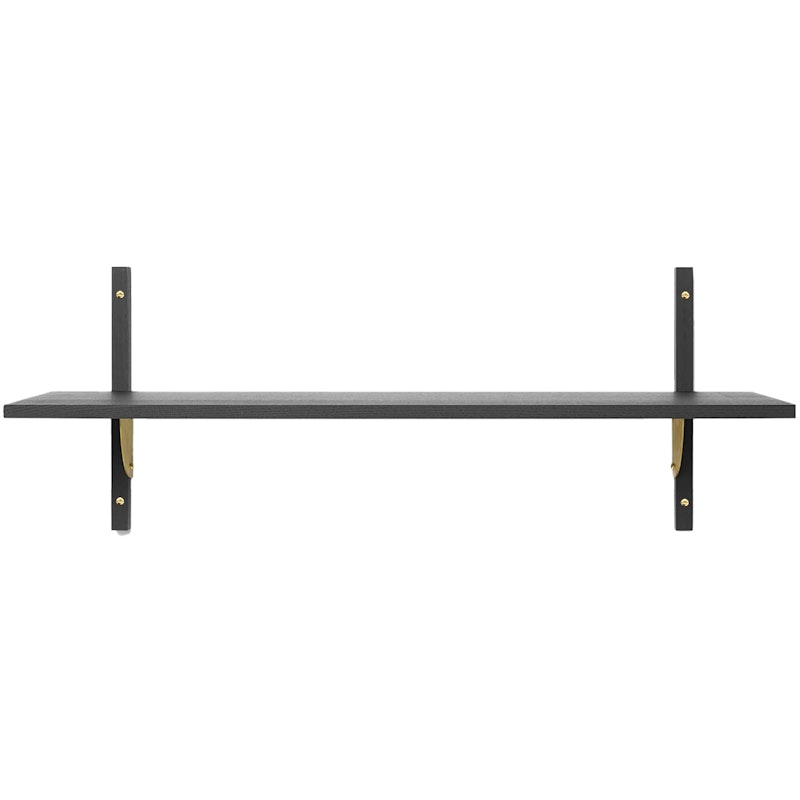 Sector Single Wide Regal 34x87 cm, Black Ash/Messing